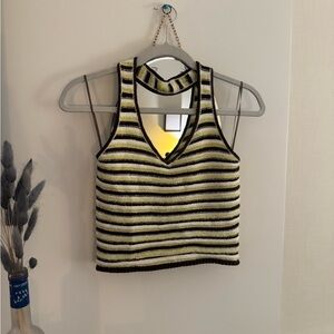 Colorful striped sweater tank halter tee